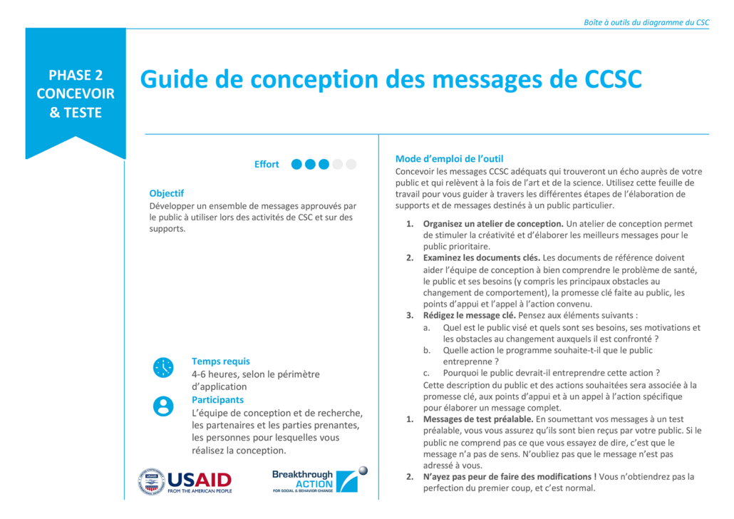 Guide de conception des messages de CCSC