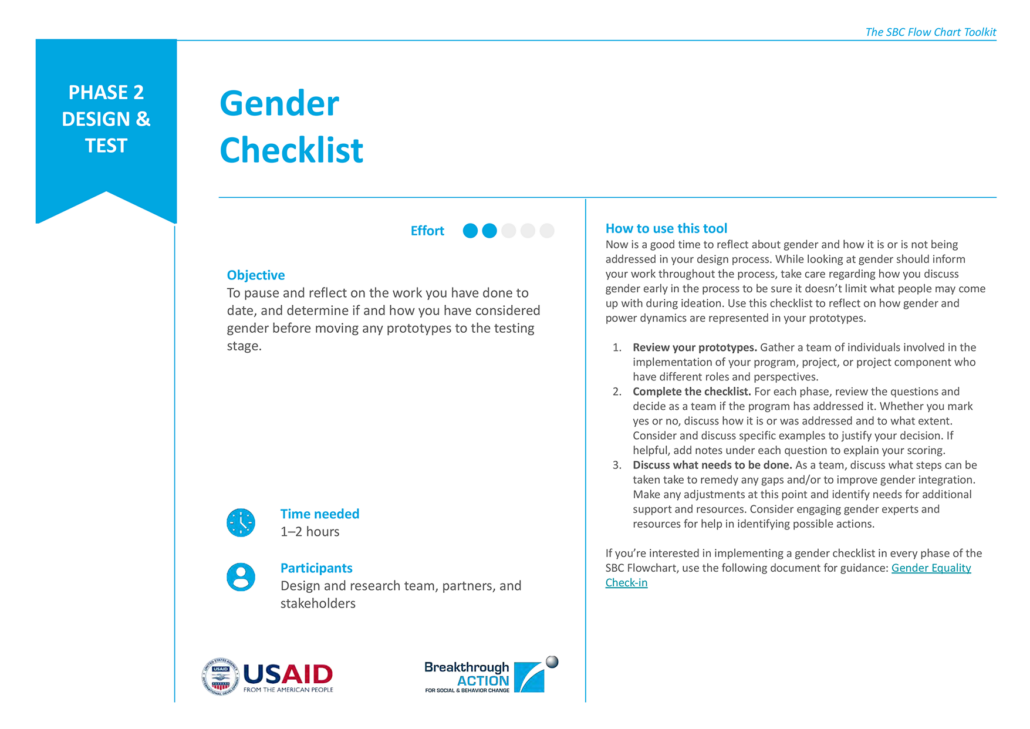 Gender Checklist