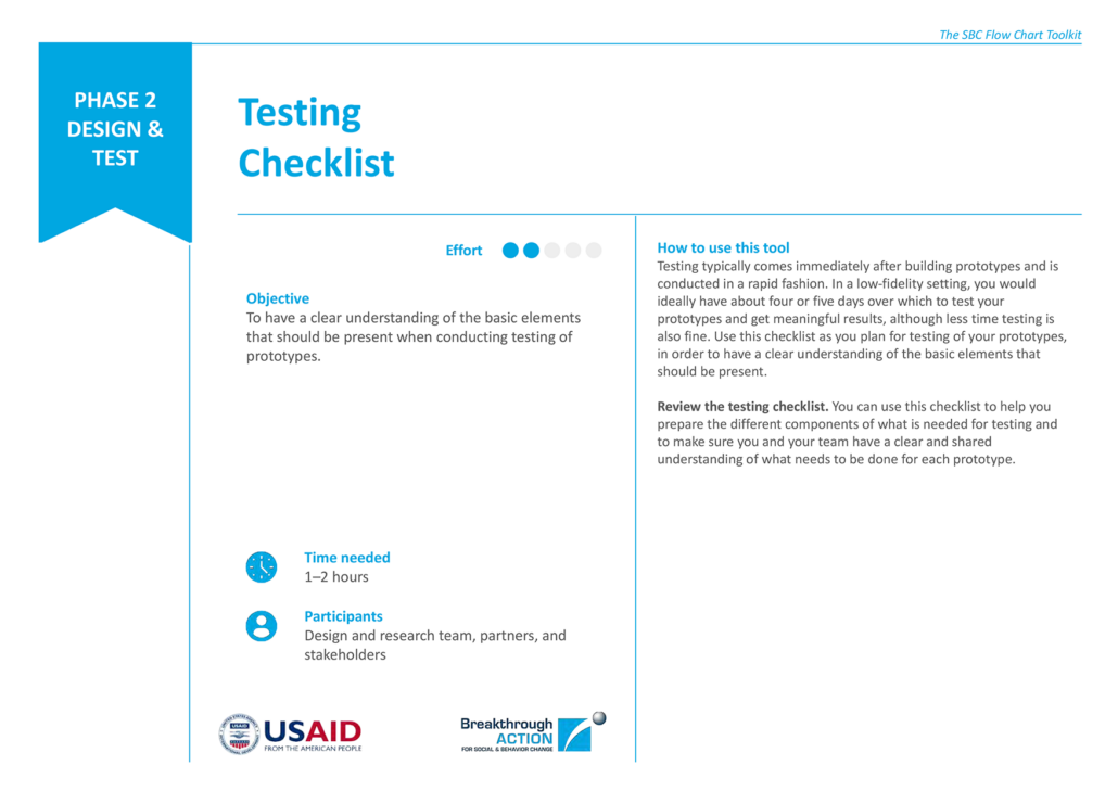 Testing Checklist