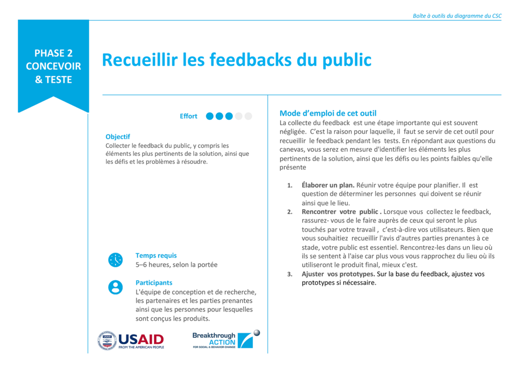 Recueillir les feedbacks du public