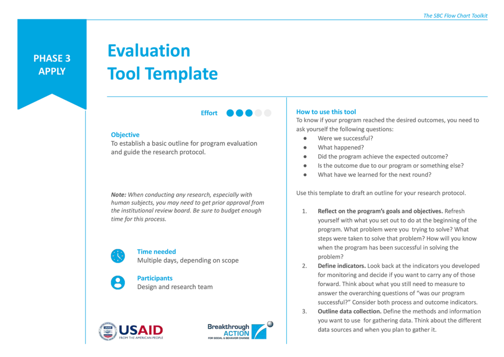 Evaluation Tool Template