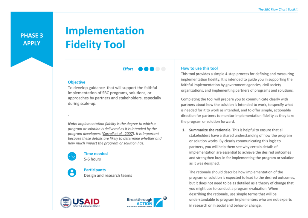 Implementation Fidelity Tool