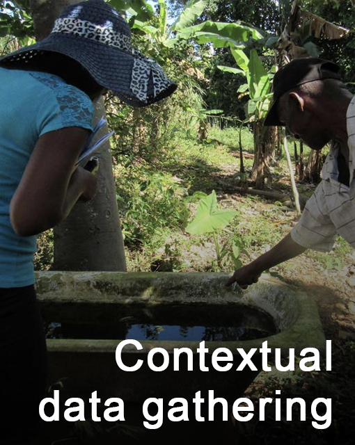 Two people practice contextual data gathering in Jamaica
