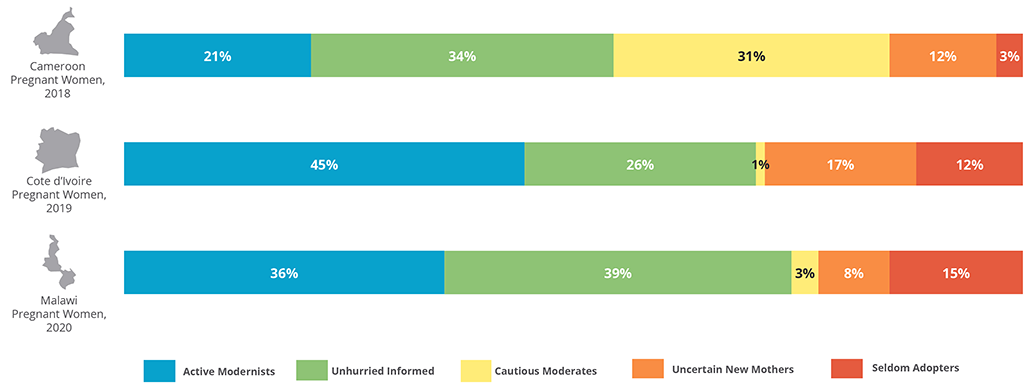 Segment percentage by country